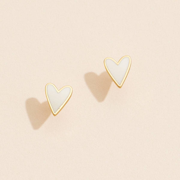Blush Heart 18K Gold Dip Stud Earrings