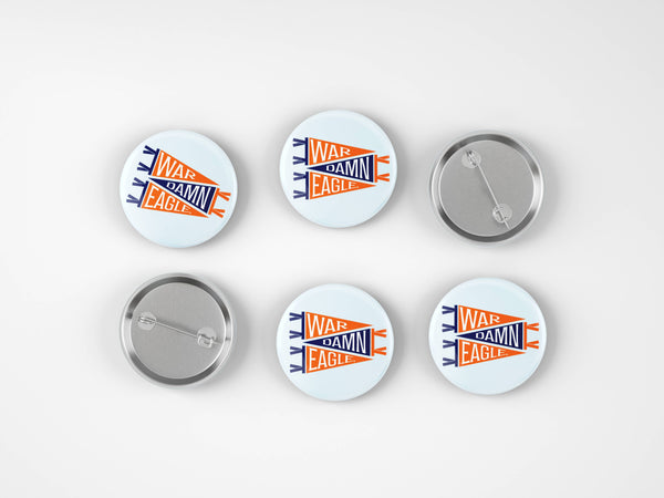 Auburn War Damn Eagle Pennant Flags Button