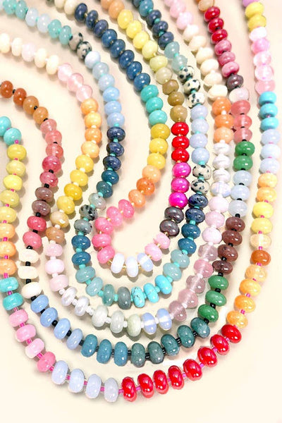 NATURAL AGATE GLASS SEMI PRECIOUS BEAD NECKLACE 1D