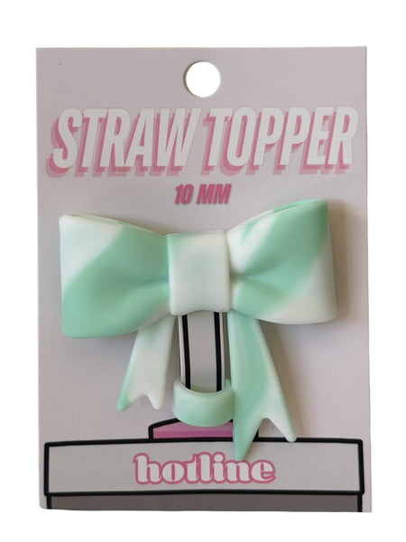 Large Bow Straw Toppers: Mint