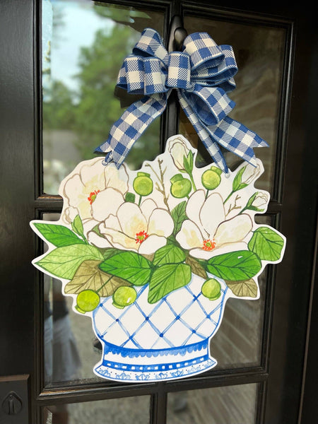 Lacey Magnolia Vase Door Hanger