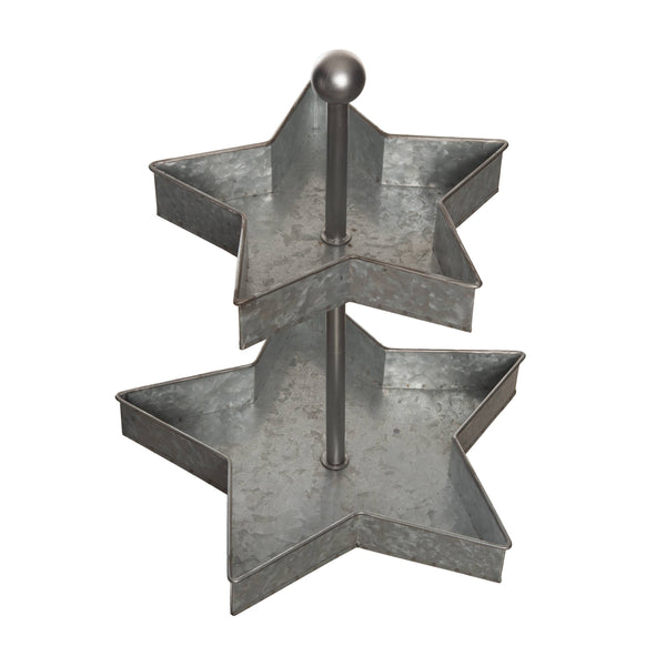 Metal  2 Tiered Star Tray