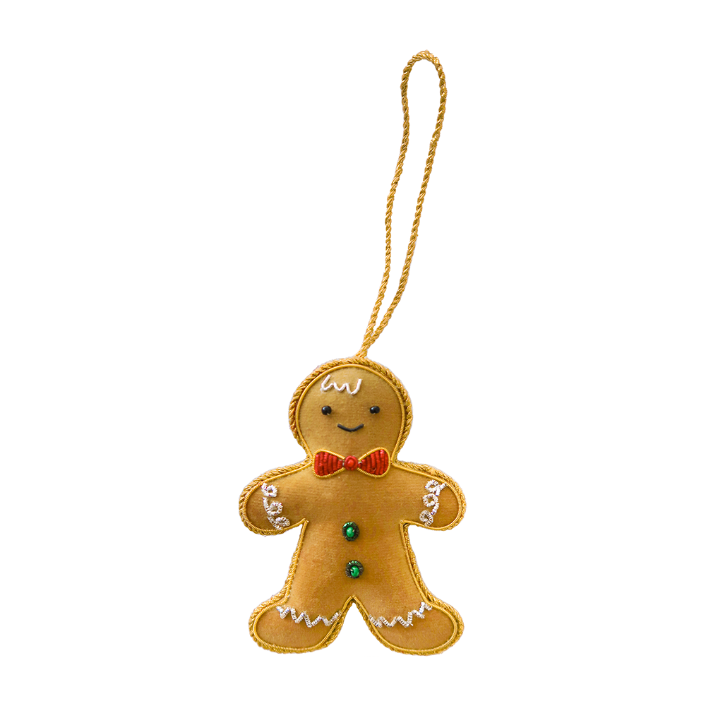 Embroidered Gingerbread Boy Ornament