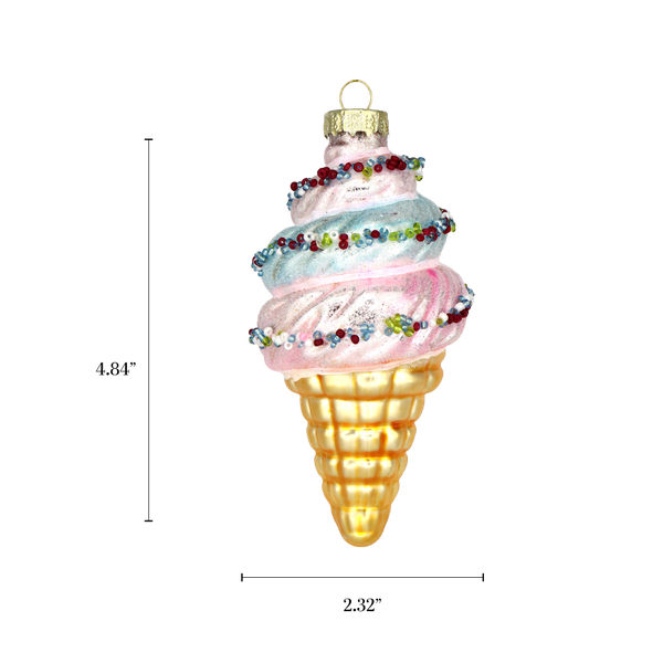 Vintage Ice Cream Cone Ornament