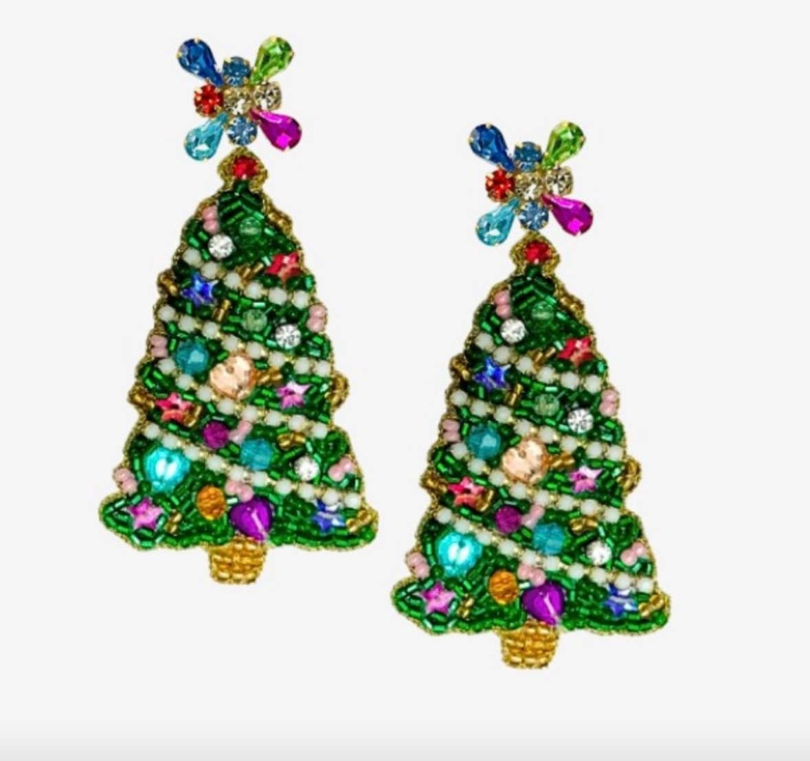 Christmas Festive Lights Tree Earrings