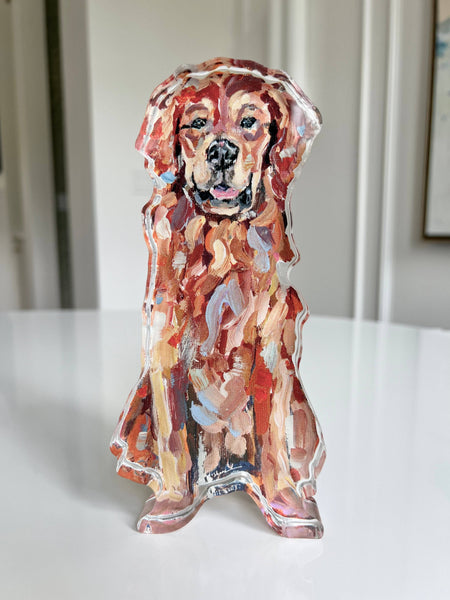 "Golden Retriever Red" acrylic shelfie: Small