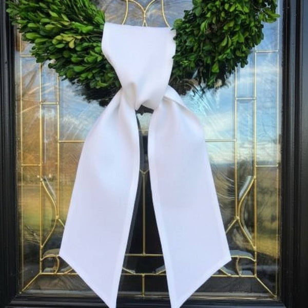 Cotton Wreath Sash | All-Season Holidays Entryway Decor : White