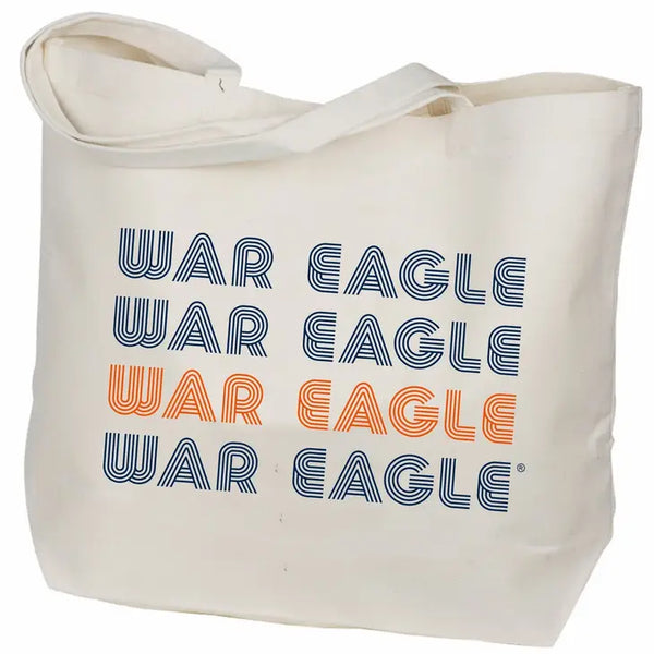 Retro Canvas Tote Bag, Roll Tide & War Eagle