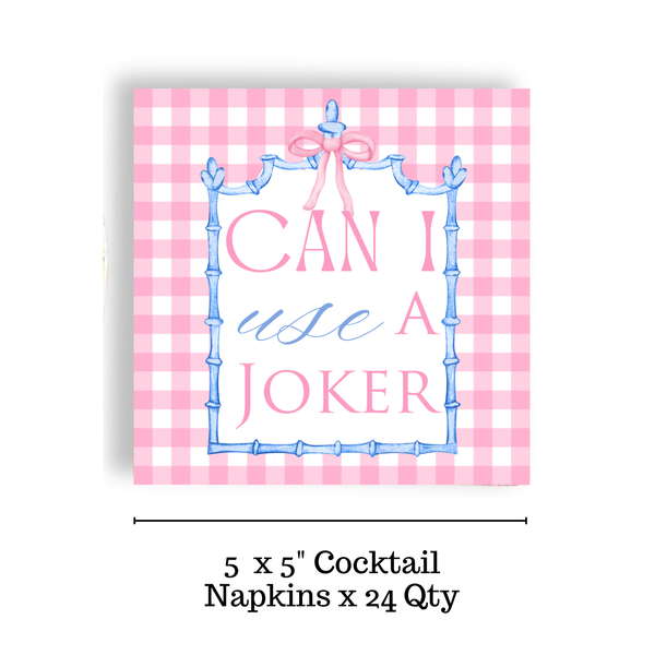 Mahjong "Can I Use a Joker?" 24ct Cocktail Napkins (3 ply)