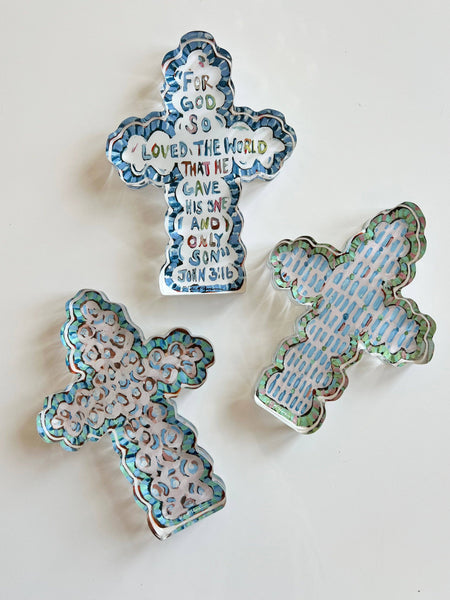 "He Saved Cross" acrylic: Mini Shelfie