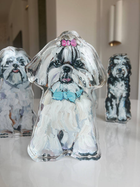 "Shih Tzu hair bow" acrylic shelfie: Small