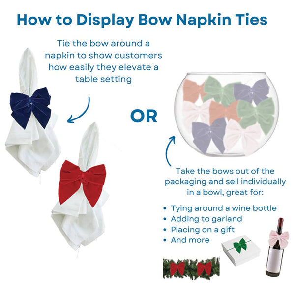Navy Bow Napkin Ties