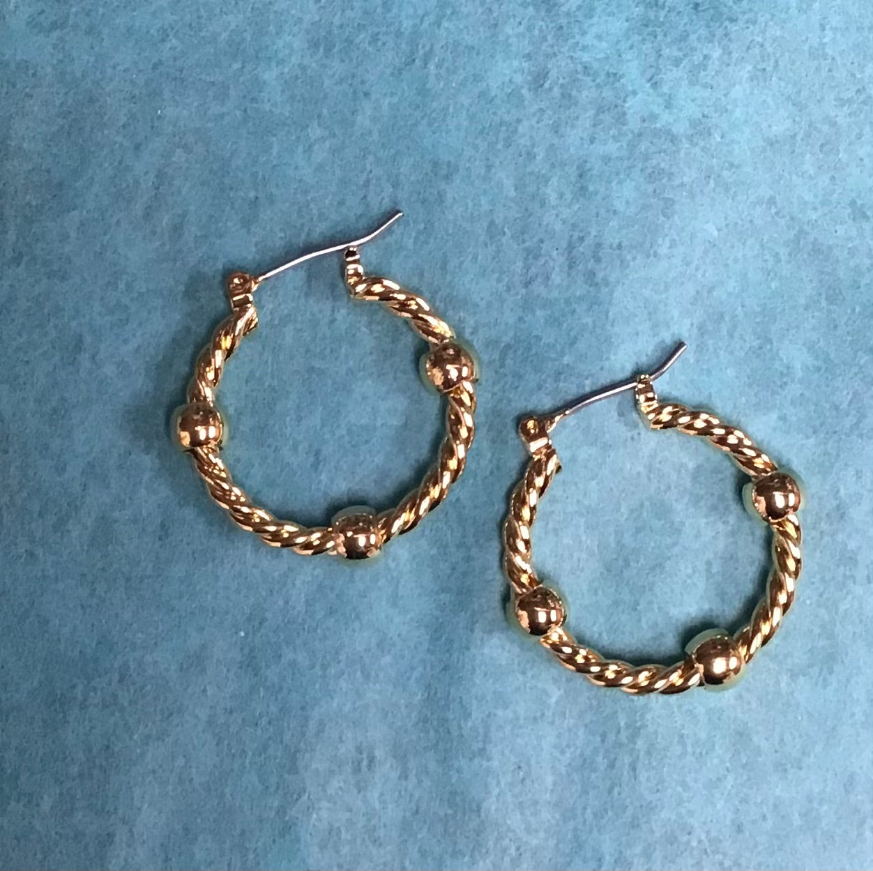 Gold Rope Hoop Earrings