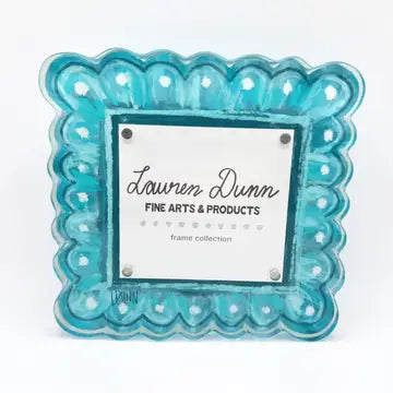 Teal Scallops Acrylic Frame - Lauren Dunn