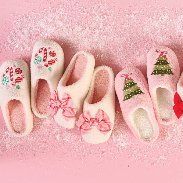 Fuzzy Slippers - Twinkling Trees: S/M (Women's 5 -7.5)