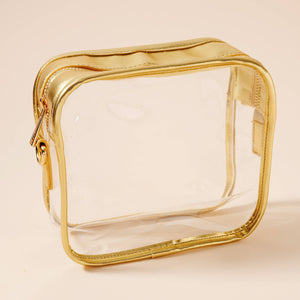 Game Day Clear Crossbody Bag: Gold