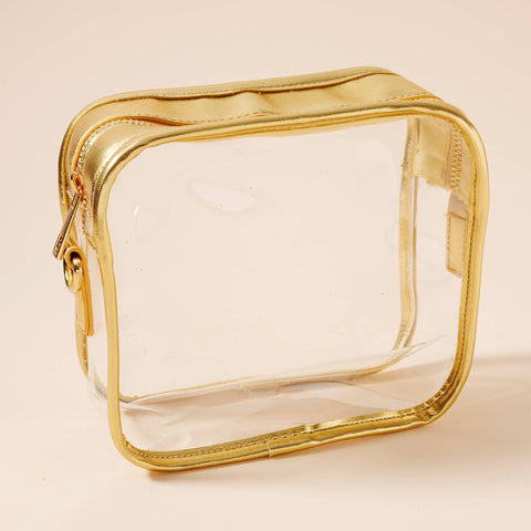Game Day Clear Crossbody Bag: Gold