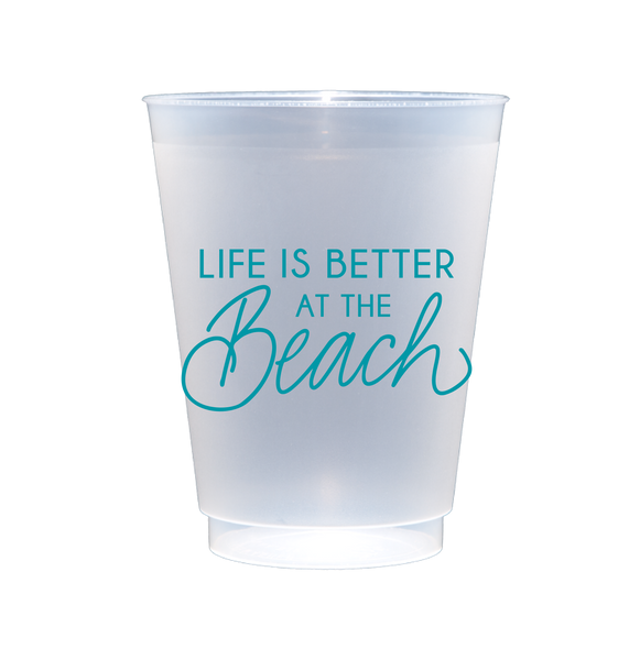 Life is Better at the Beach | Acrylic 16oz Set of 8 Cups