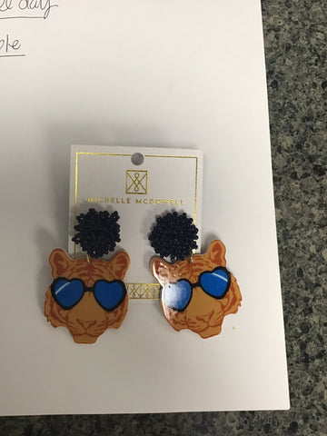 Tiger Heart Sunglasses Acrylic Earrings