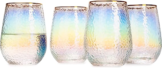 Lustered Stemless Wine Glass