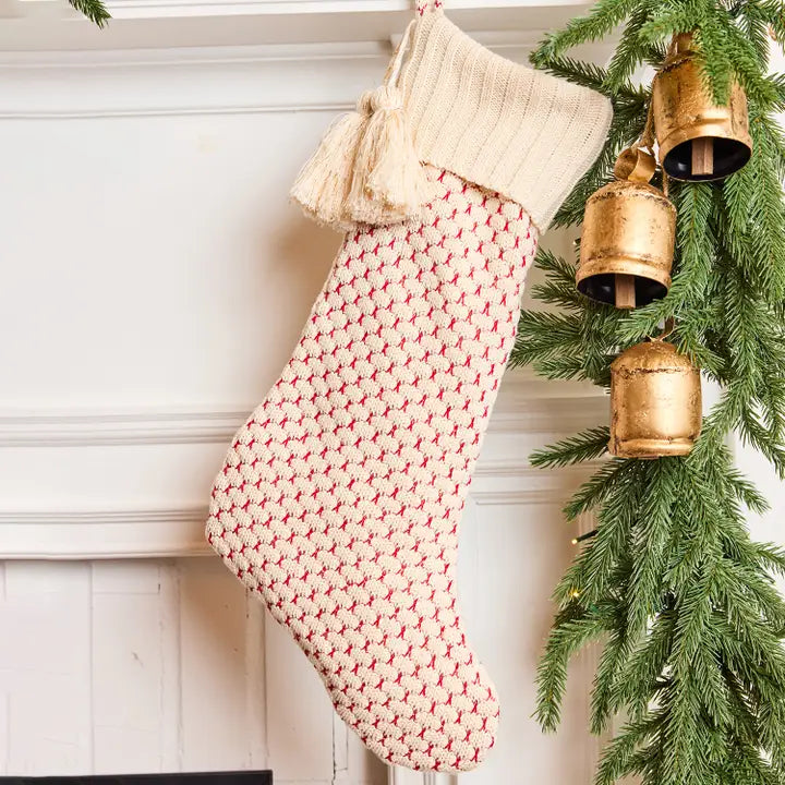 Red & White Knit Stocking