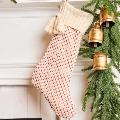 Red & White Knit Stocking