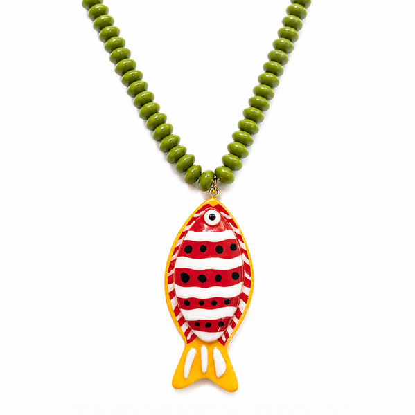 Reef Fish Charm Beaded Necklace