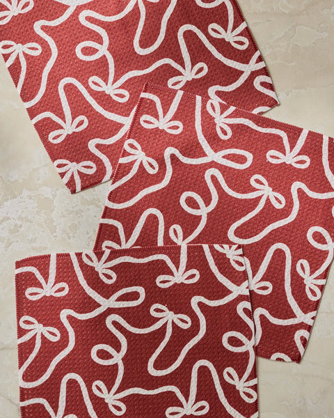 Holiday Bows Dishcloth Set - Holiday 2026: Traditional