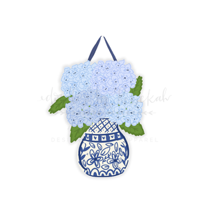 Doodles by Rebekah Hydrangea Doorhanger