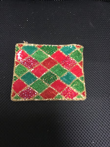 Red Green and Gold Coin Purse