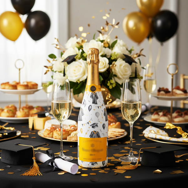 Beau Bottles Black and Gold Graduation - Champagne Collection