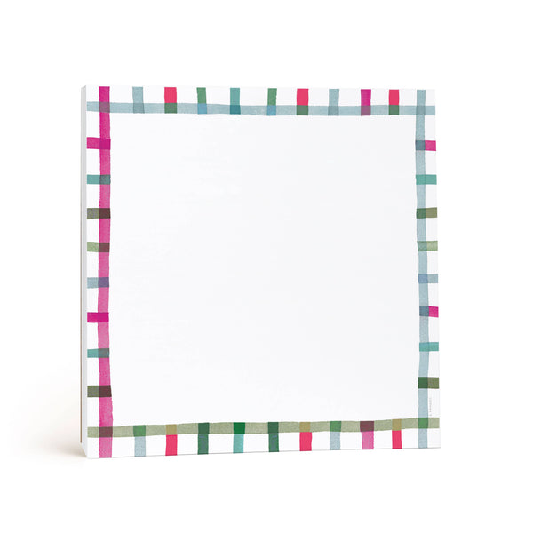 Happy Plaid Chunky Square Notepad