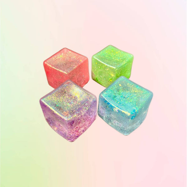 Glitter nice cube Squishy Squeeze Toy Fidget Toy: Blue