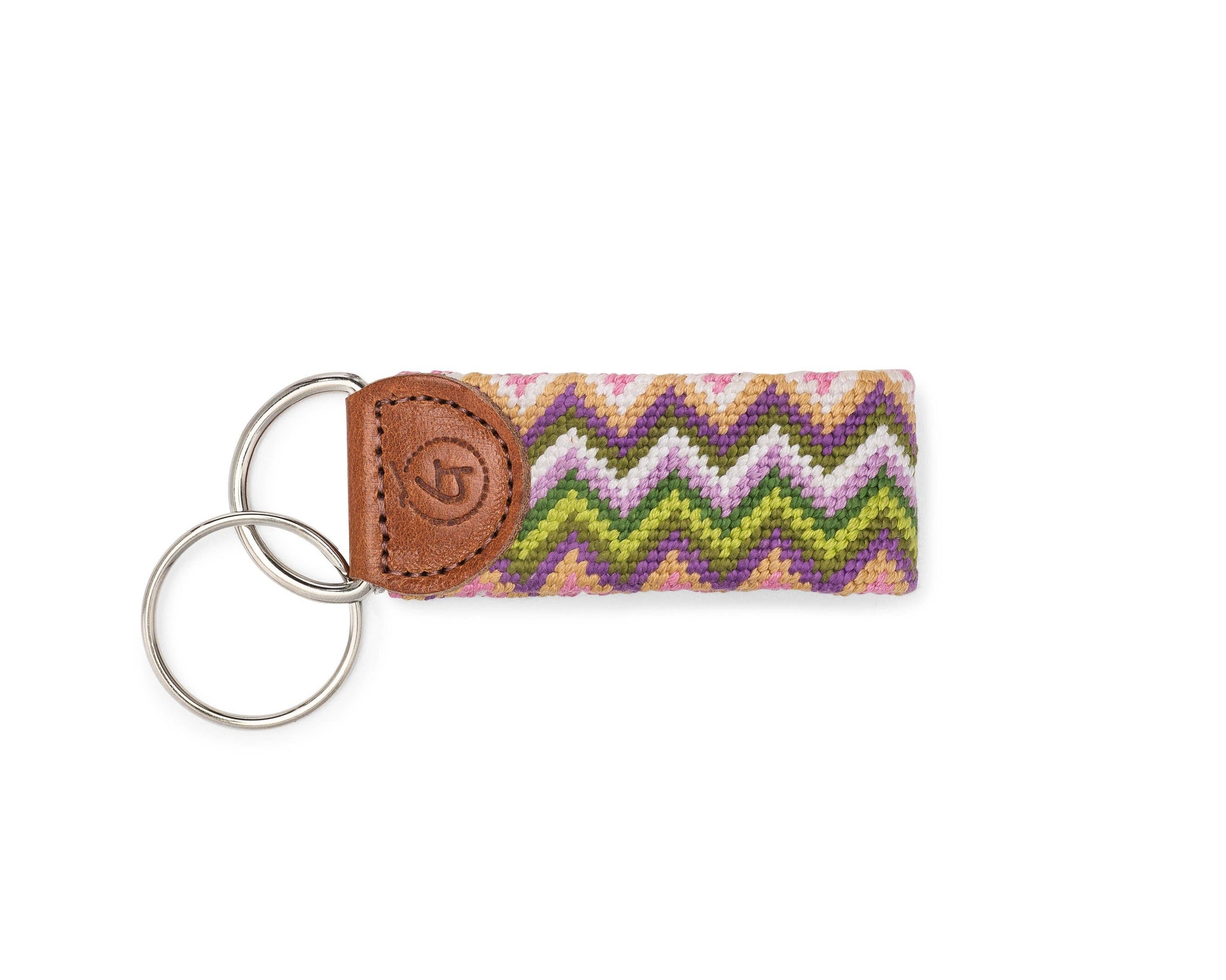 Zig Zag Stitch Needlepoint Keychain