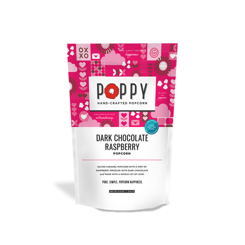 Dark Chocolate Raspberry Poppy Popcorn