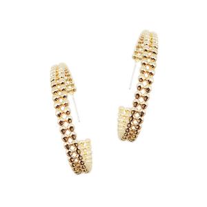 Gold Beaded Hoop Earrings