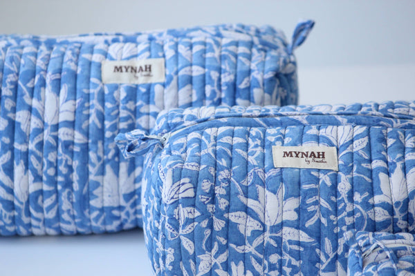 Old blue print travel/make up/organizer/bag-LARGE only
