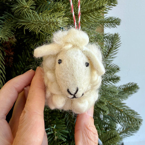 Sheep Felt Wool Christmas Ornament