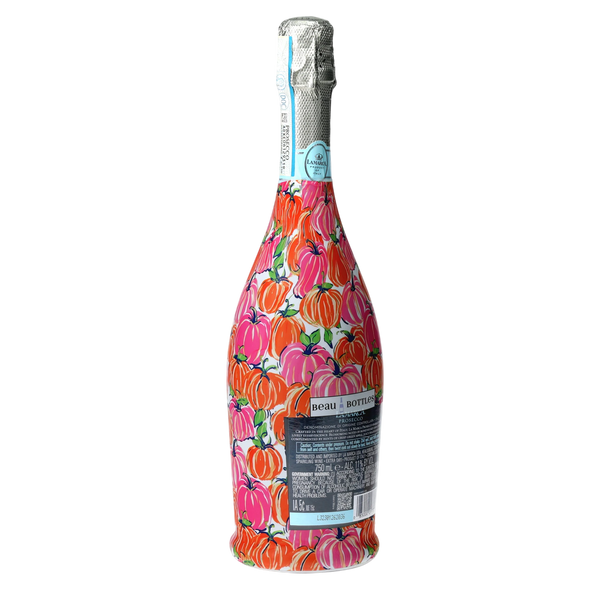 Pink & Orange Pumpkins Prosecco Bottle Wrap