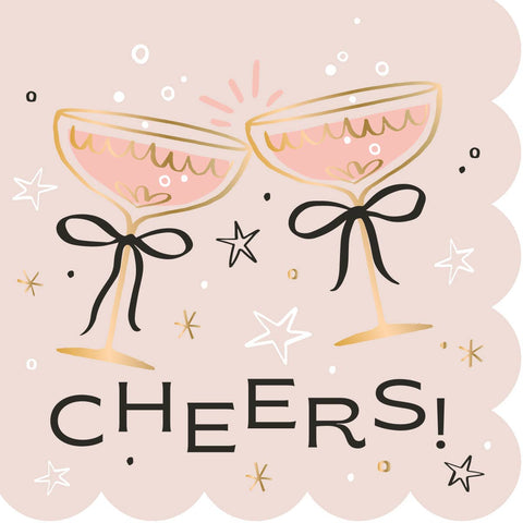 Cocktail Napkins | Cheers Bows - Foil - 20ct
