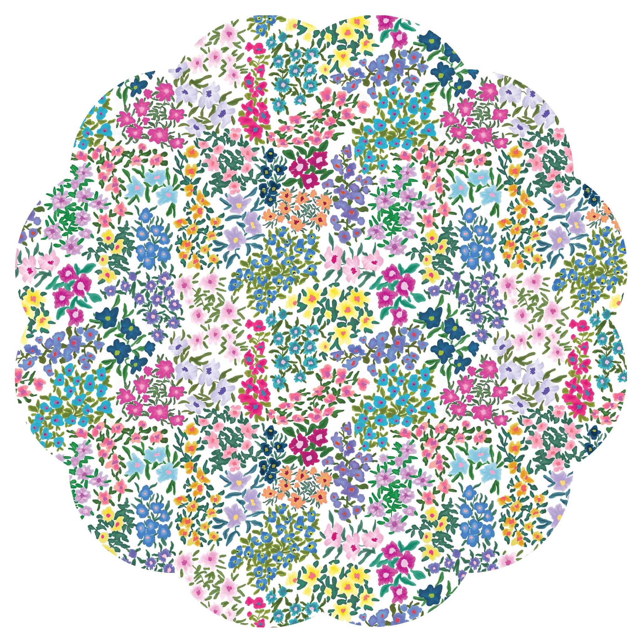 Spring Blooms Scalloped Paper Placemat