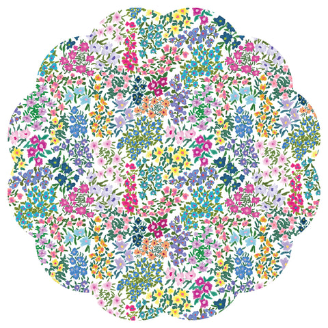 Spring Blooms Scalloped Paper Placemat