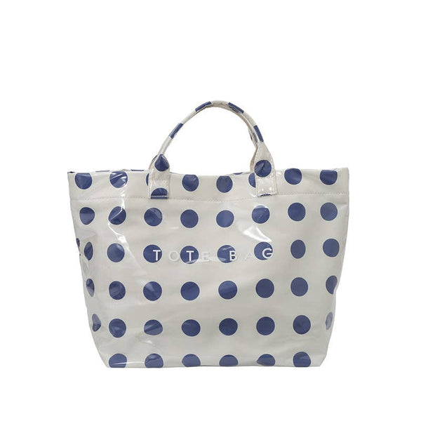 Dot Tote Bag for Women Large Plastic Waterproof Bags: Blue