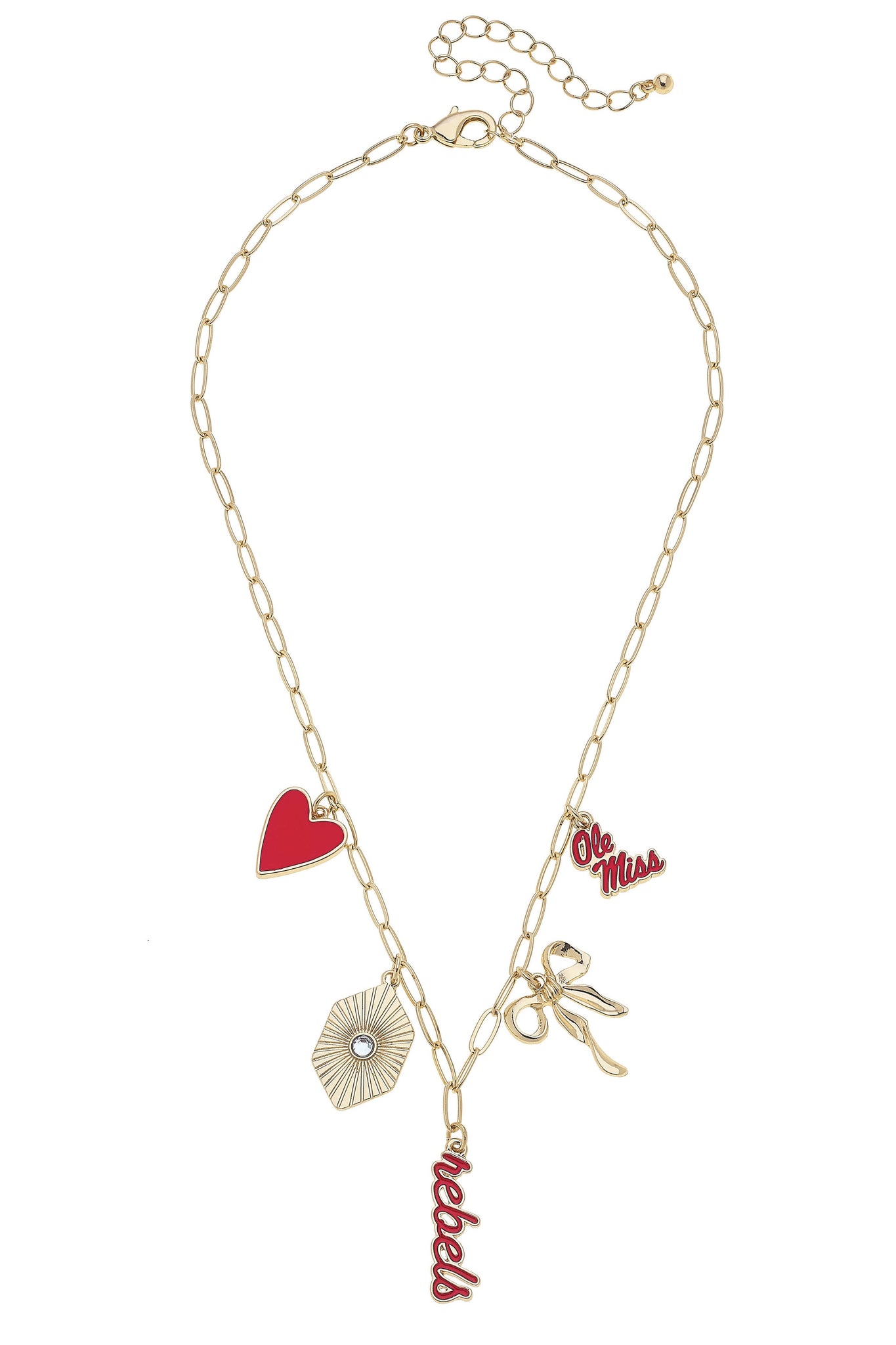 Ole Miss Rebels Paper Clip Charm Collector Necklace