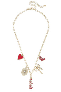 Ole Miss Rebels Paper Clip Charm Collector Necklace