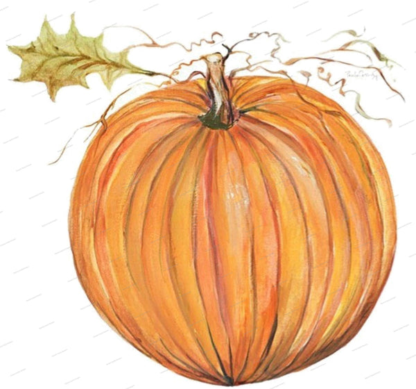 Pumpkin Field Kitchen Towel: Flour Sack Towel