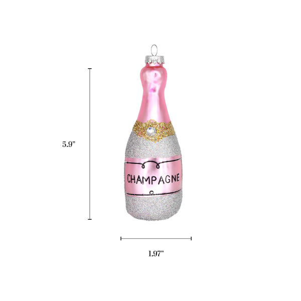 Pink Champagne Ornament