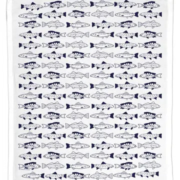 Fish (Navy), Organic Cotton Hand Towel Coast & Cotton