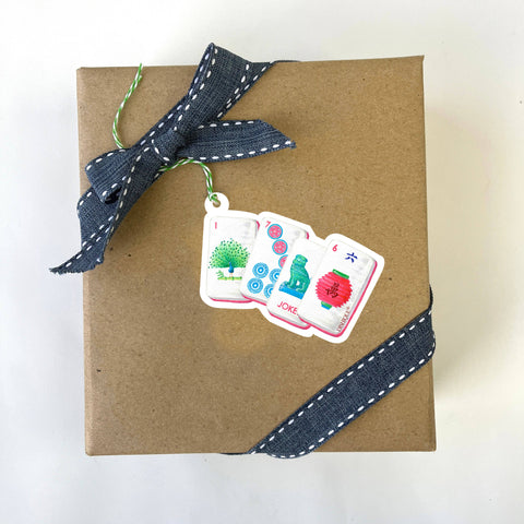 Mahjong Tiles Gift Tag Pack of 8