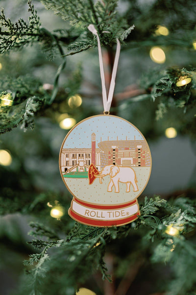 Enamel University of Alabama Snow Globe Ornament, Christmas